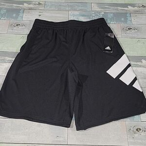 Adidas Black and White Basketball Gym Shorts sz L (14/16) NWT
